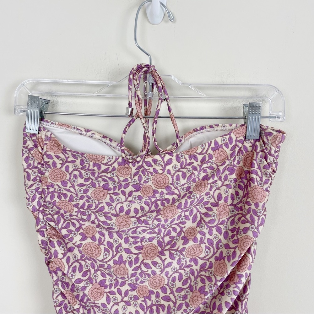 Zimmerman Purple Floral Caravan Ring Halter Neck One Piece Swimsuit - Picture 10 of 12